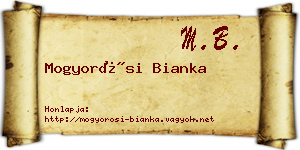 Mogyorósi Bianka névjegykártya